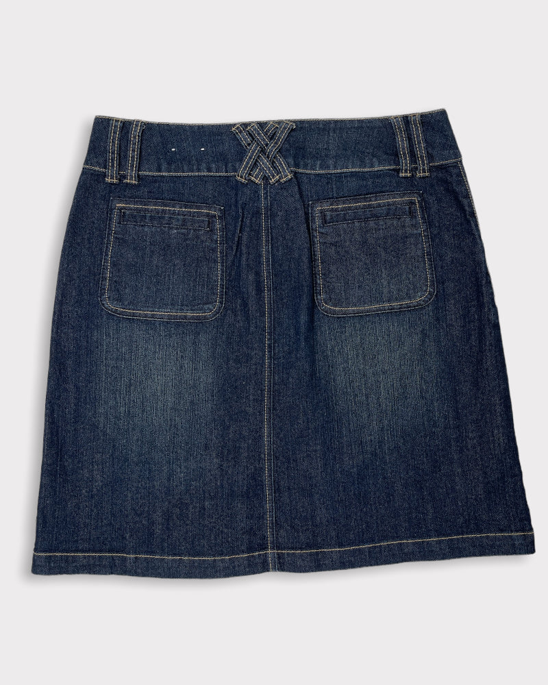 Fashion Bug Dark-wash Blue Denim Skirt (W32)