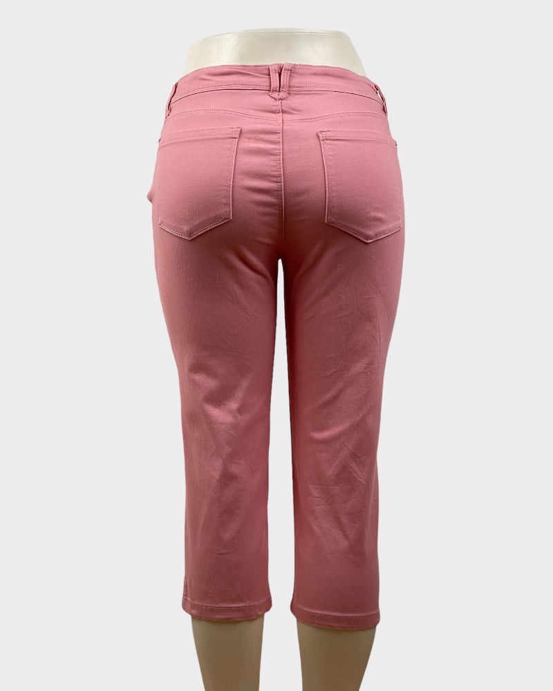 Curve Appeal Pink Capri Jeans (8)