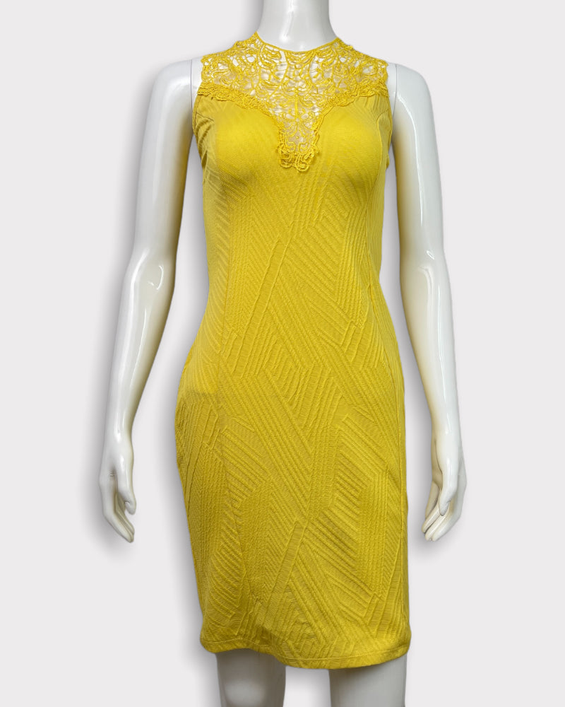 Fashion Dazzle Yellow Sleeveless Dress (L)