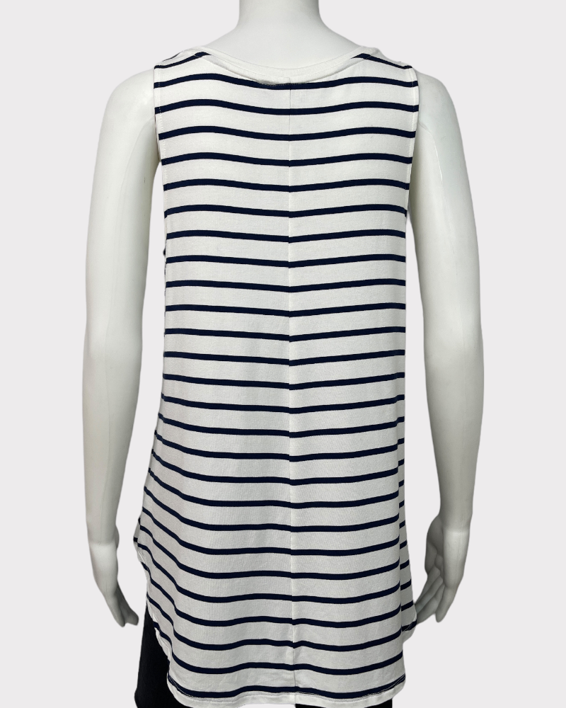 Old Navy White Striped Tank Top (S)