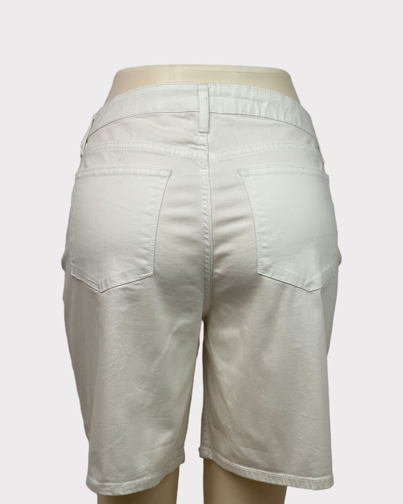 Lee Riders White Mid-Rise Denim Shorts (W36)