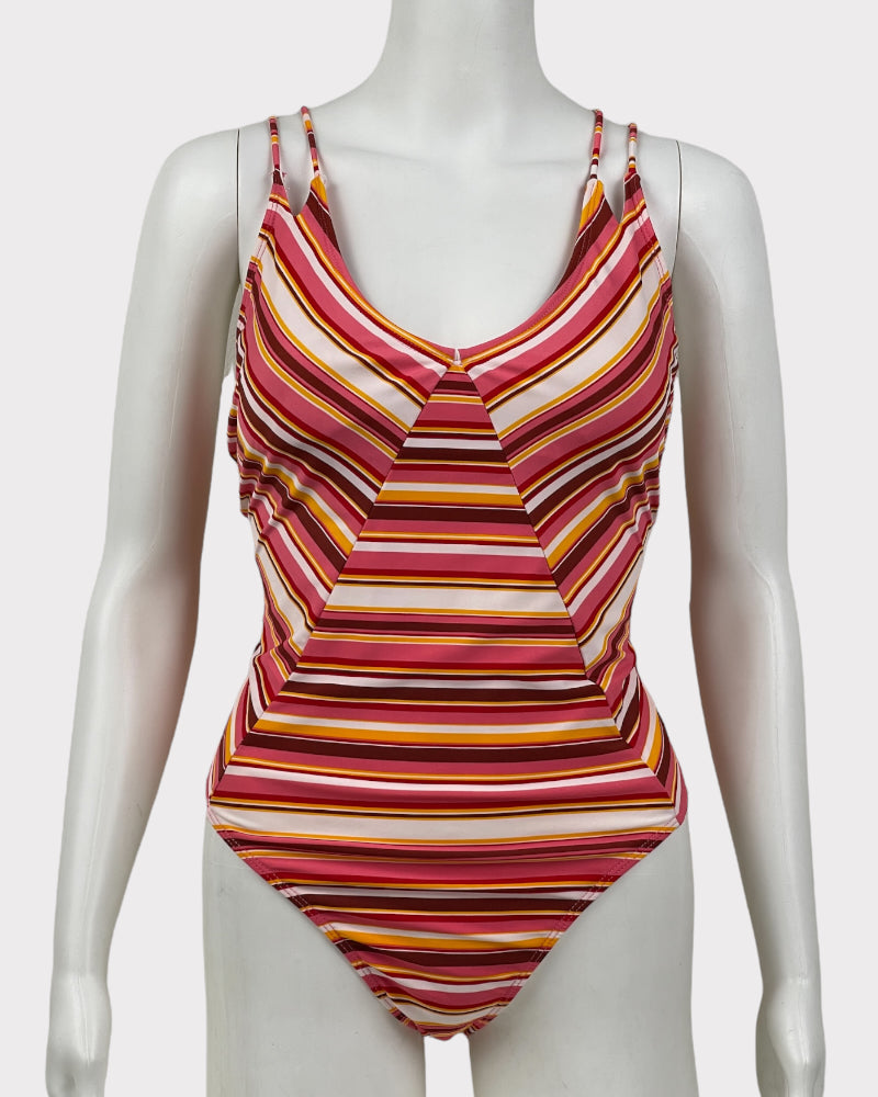 No Boundaries Striped One Piece Swimsuit (L)