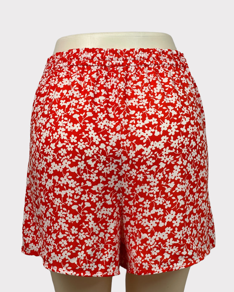 J. Crew Orange And White Flowy Floral Print Shorts (M)