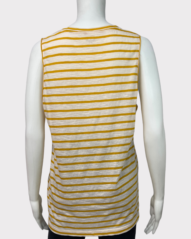 Madwell White Striped Tank Top (L)