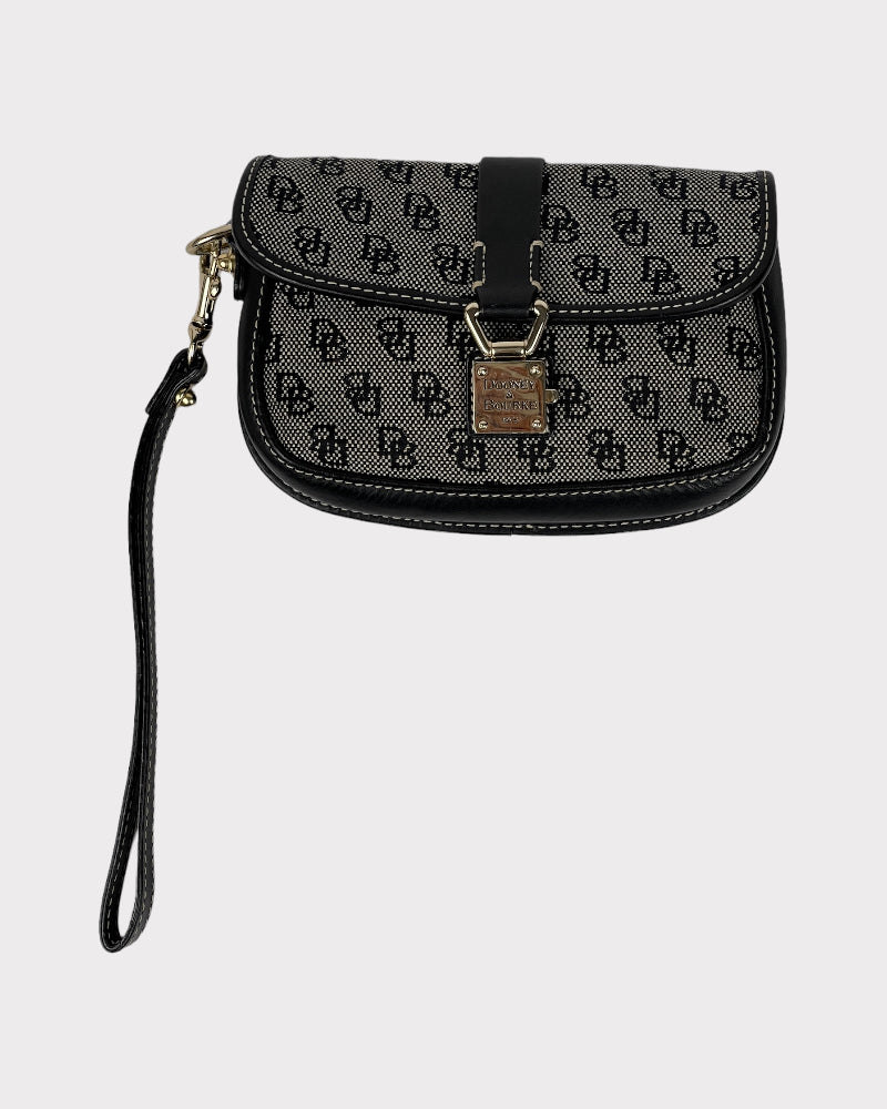 Dooney & Bourke Grey And Black Wristlet