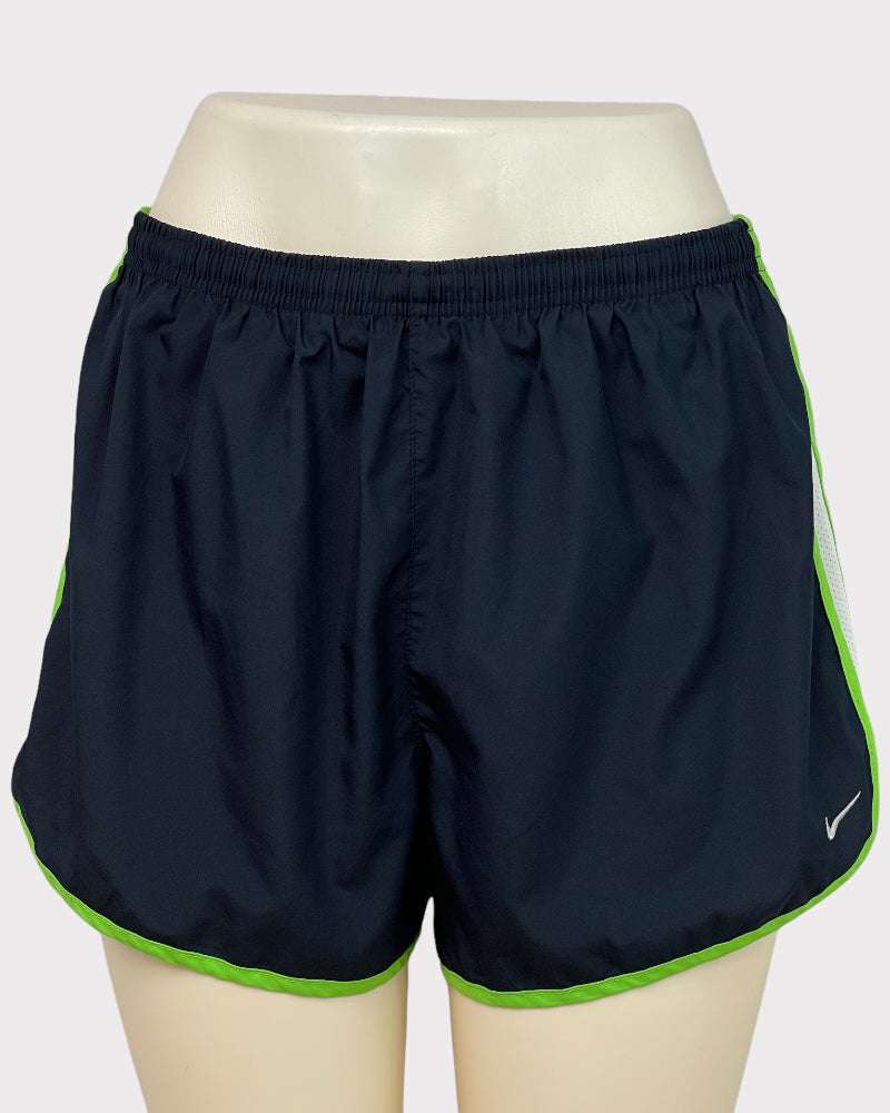 Nike Navy Blue And Green Dri-Fit Active Shorts (W30)