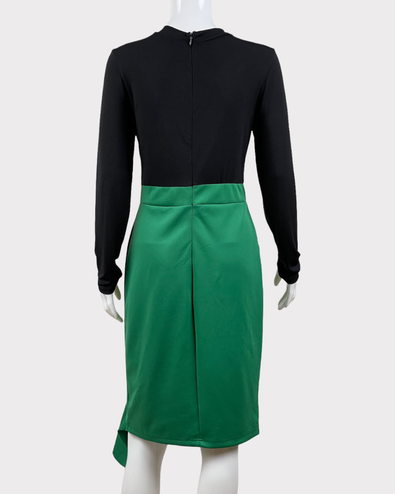 Venus Black And Green Long Sleeve Dress (M)