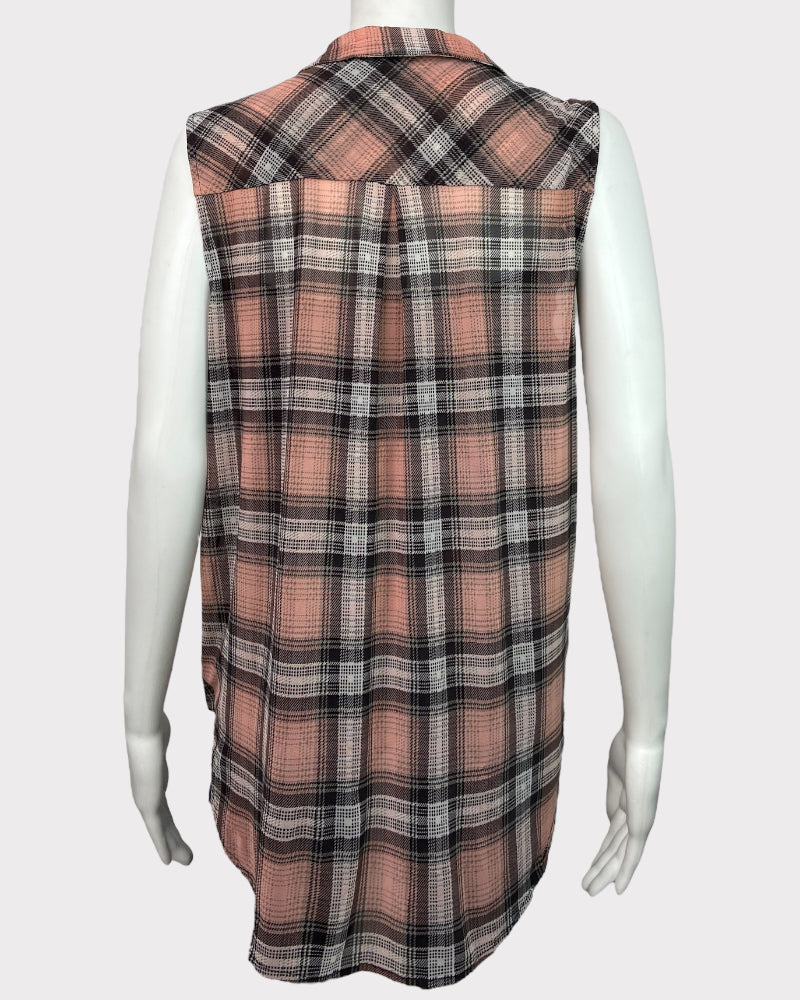 Eden &amp; Olivia Pink Checkered Top (L)