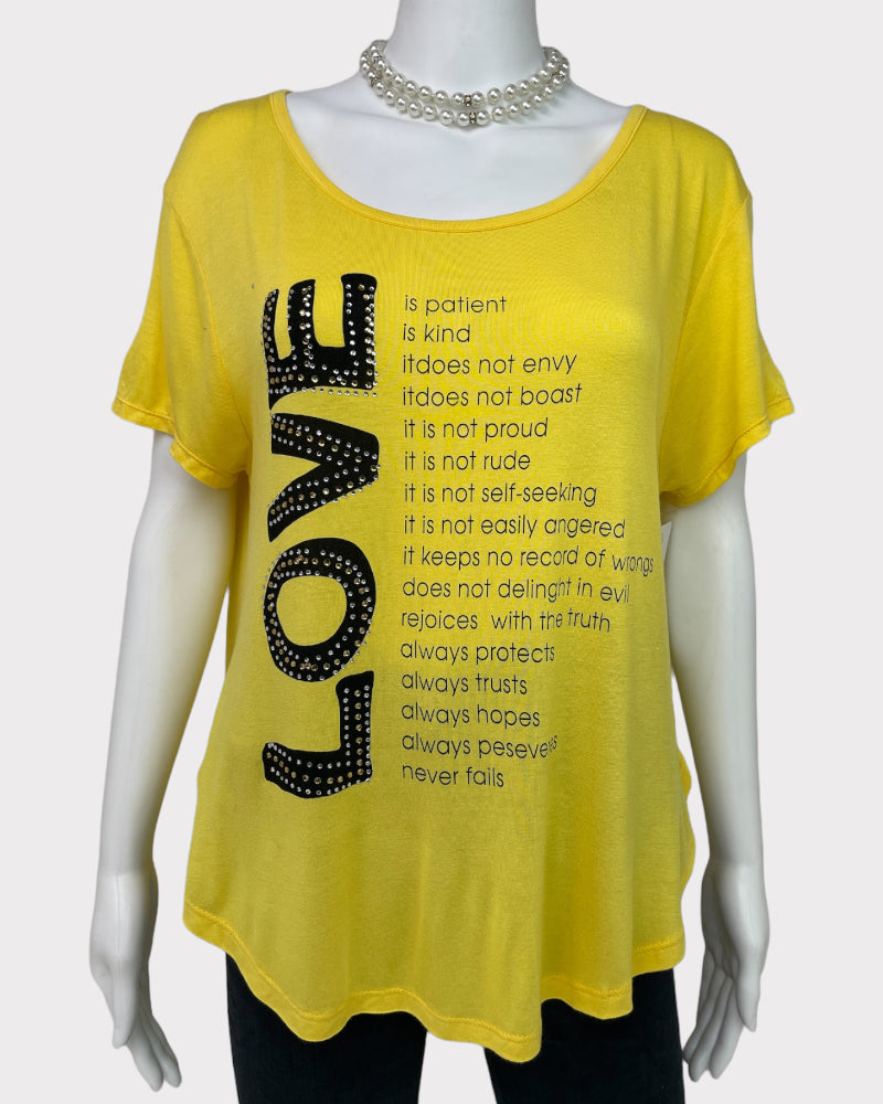 Love Nation Yellow Short-Sleeve T-Shirt (XXXL)