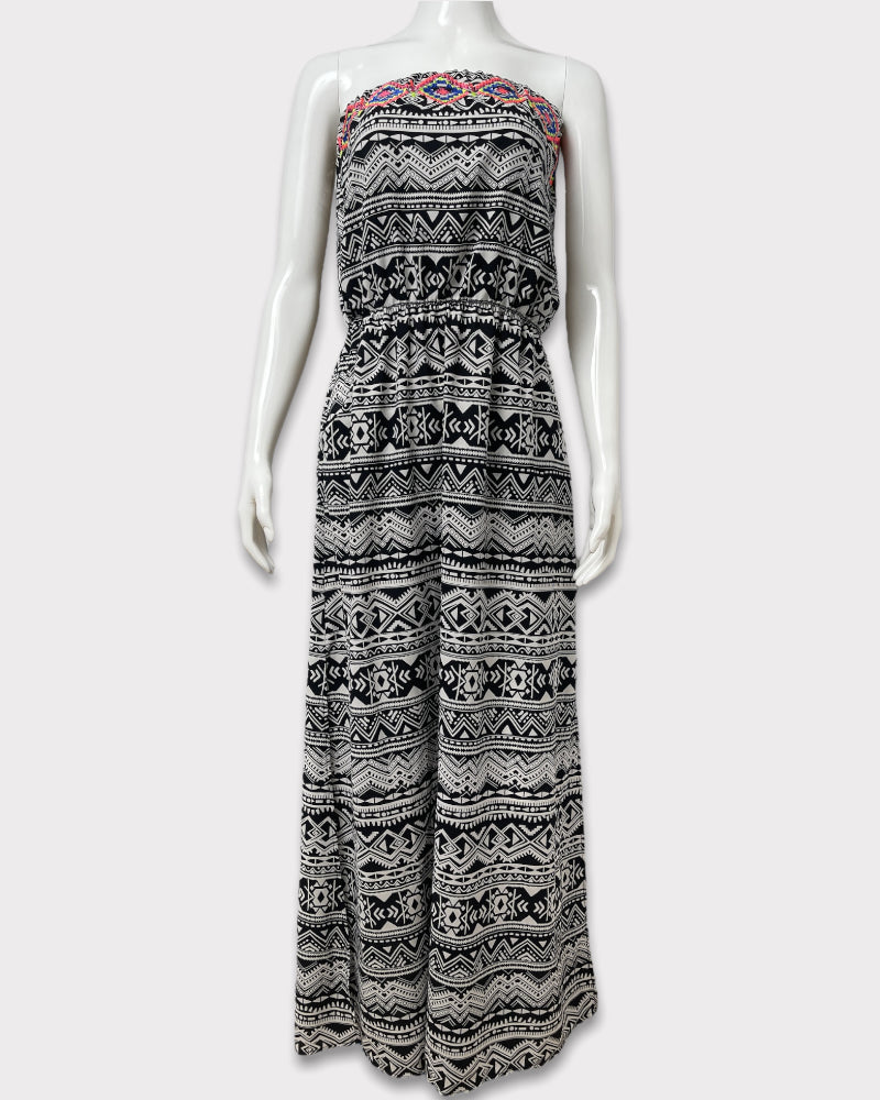 Xhilaration Aztec Print Strapless Maxi Dress (M)