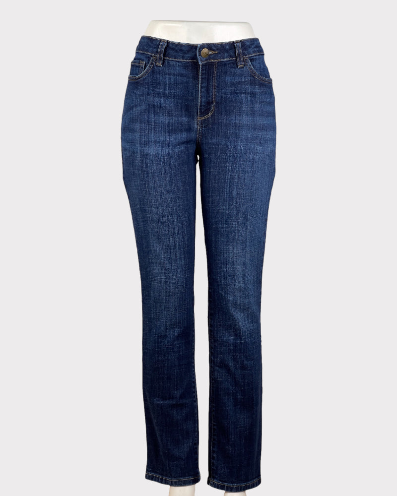 Lee Dark- Wash Blue Regular Fit Straight Leg Mid-Rise Jeans (W31)