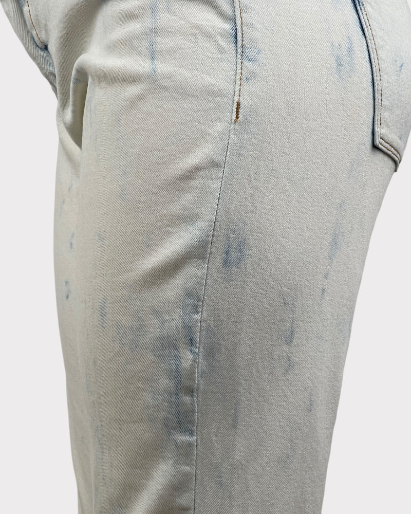 BLANKNYC White And Blue Bleached Distressed Jeans (W32)