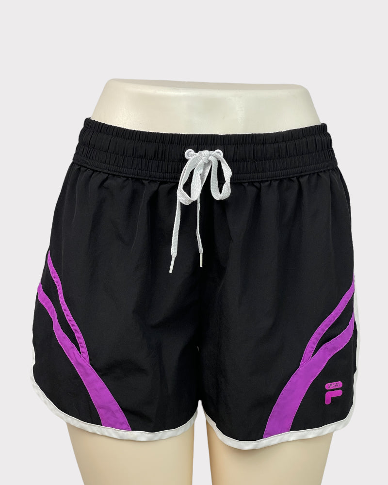 Fila Black With Purple Detail Active Shorts (M)