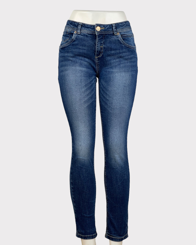 Here & There Dark-wash Blue Skinny Jeans (W29)