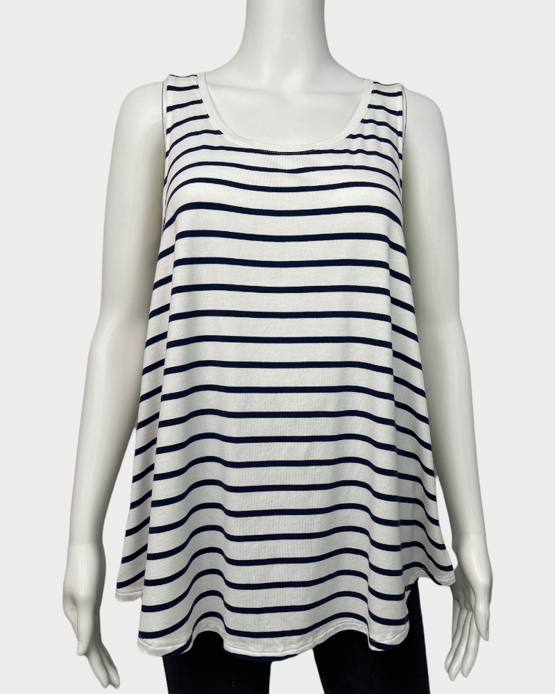 Old Navy White Striped Tank Top (S)