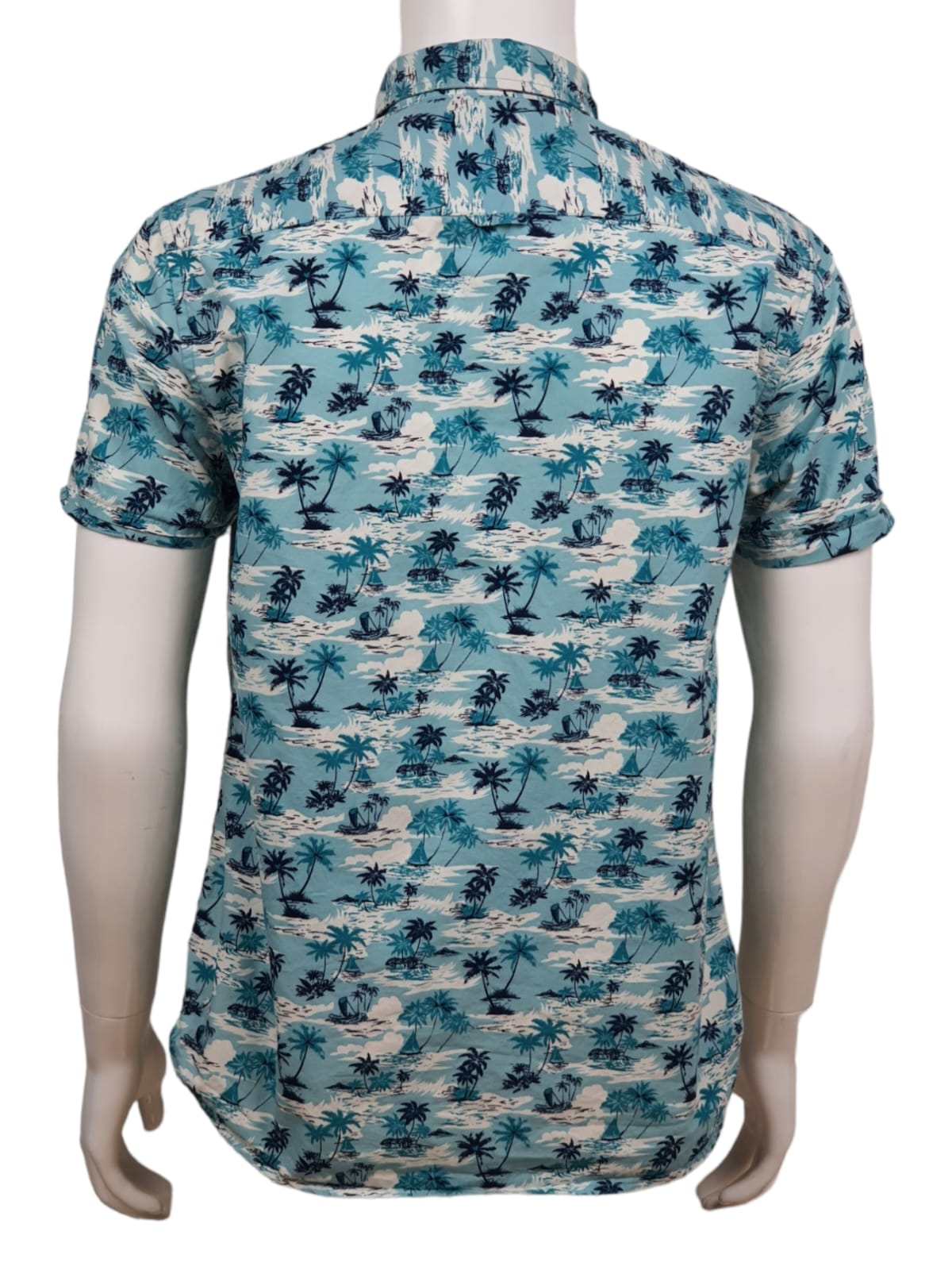 Denim & Flower Summer Hawaiian Shirt (Slim Fit S)