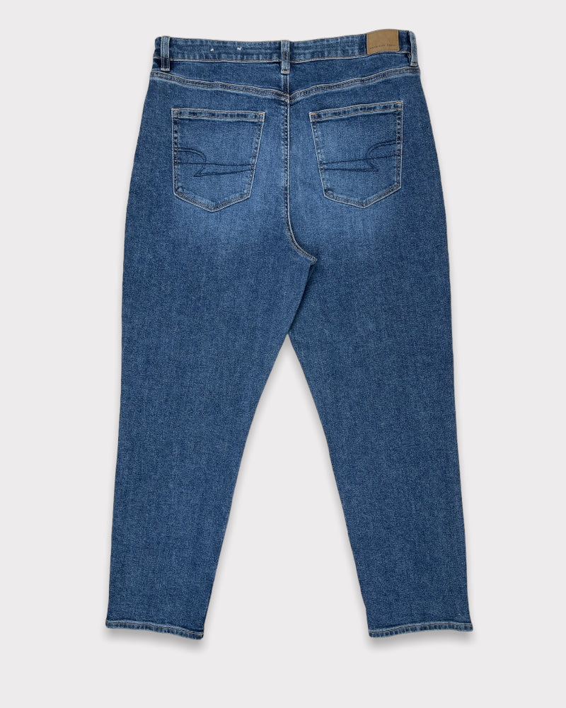 American Eagle Outfitters Mid-Wash Blue Mom Jeans (W34)