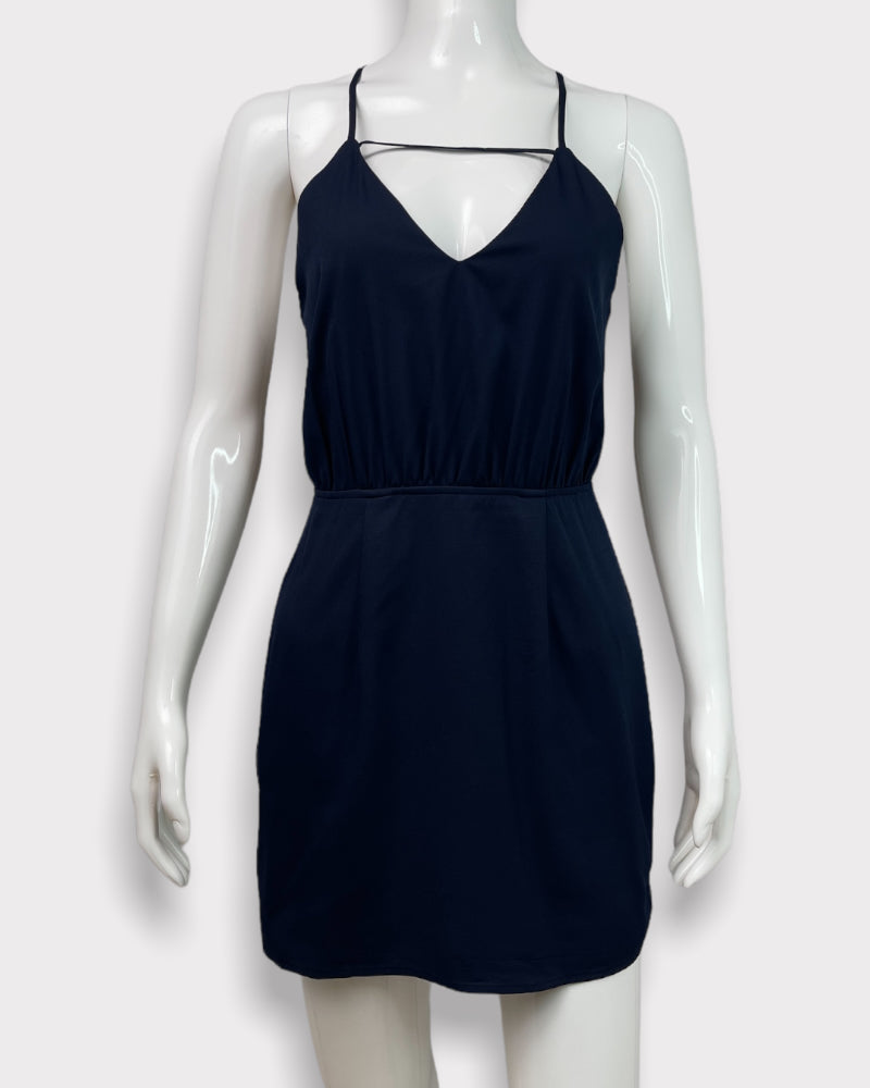 Tobi Navy Blue Cinched Waist Dress (S)