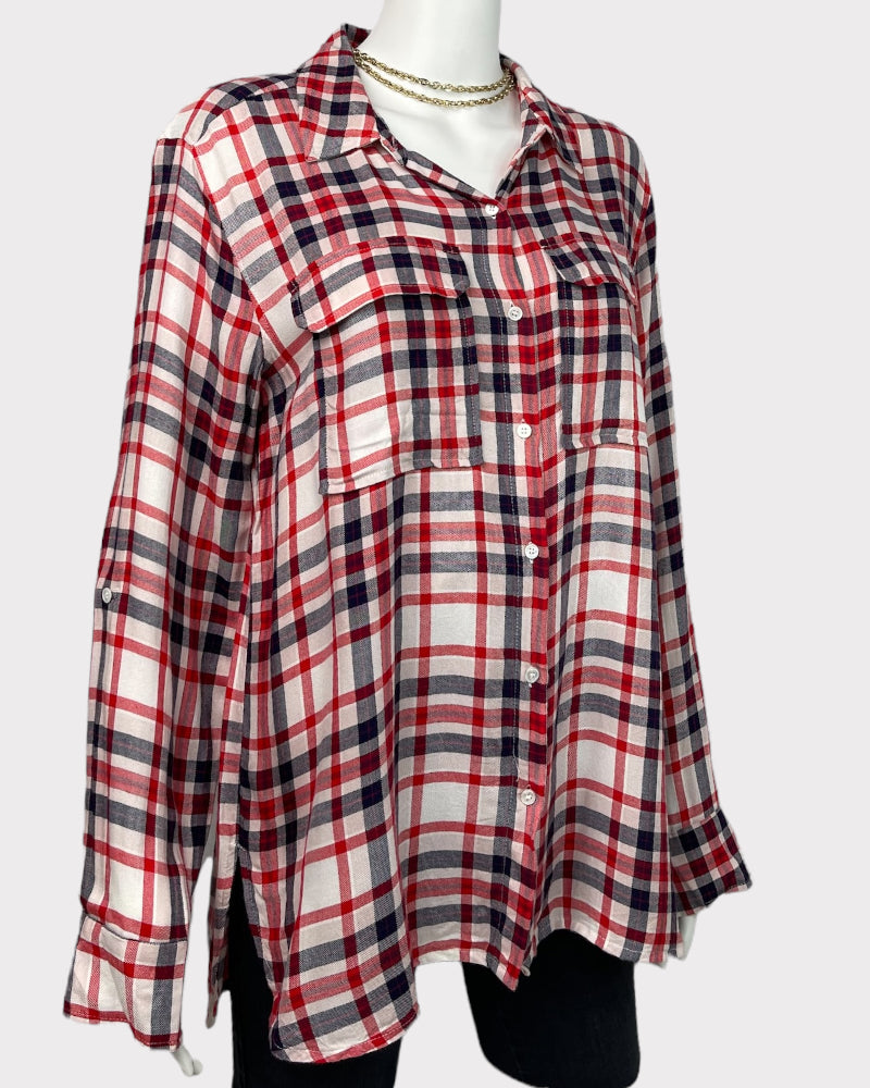 Two By Vince Camuto Long-Sleeve Flannel Top (M)