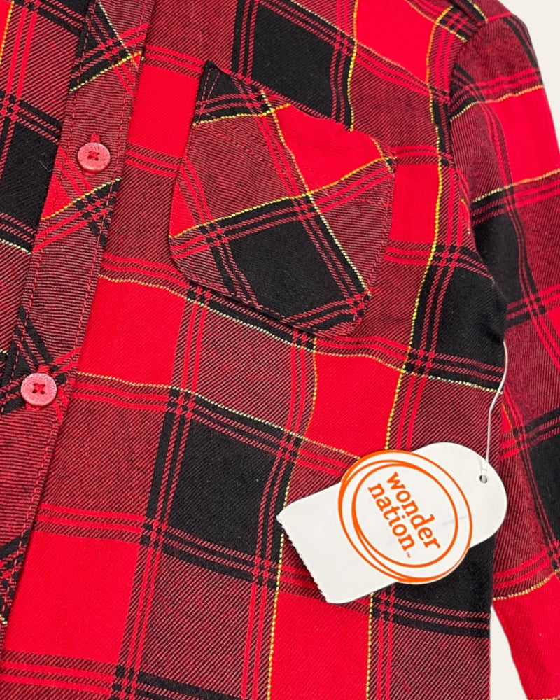 Wonder Nation Girls Flannel Shirt (XS)