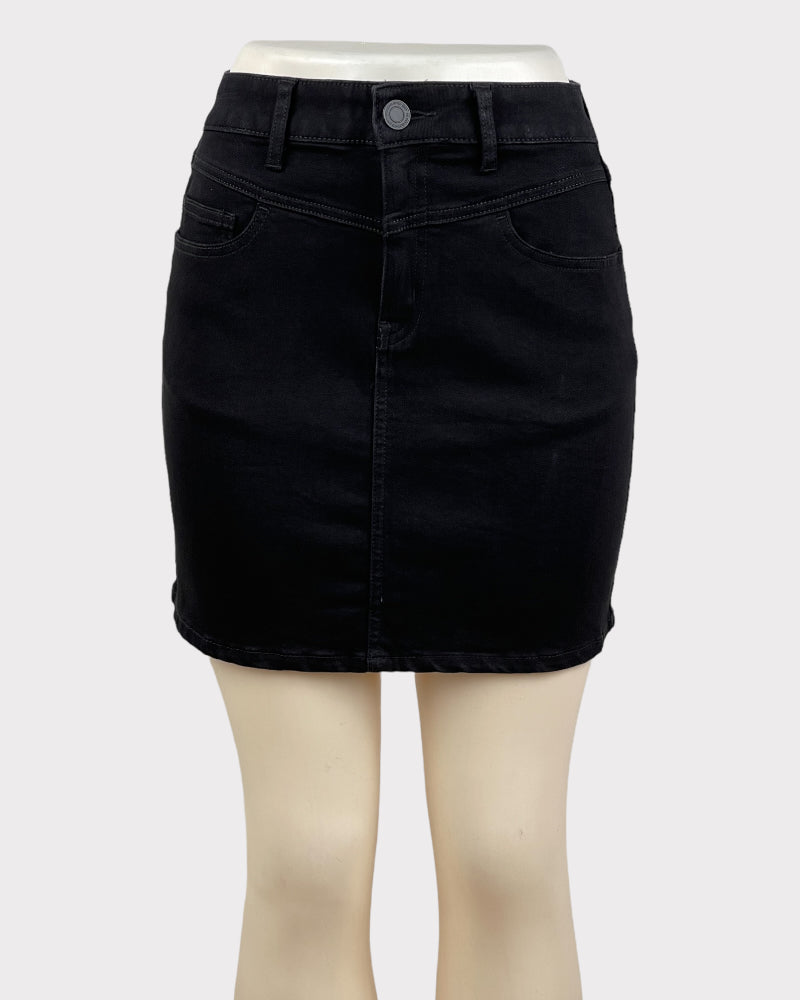 SO Black Denim Mini Skirt (W25)