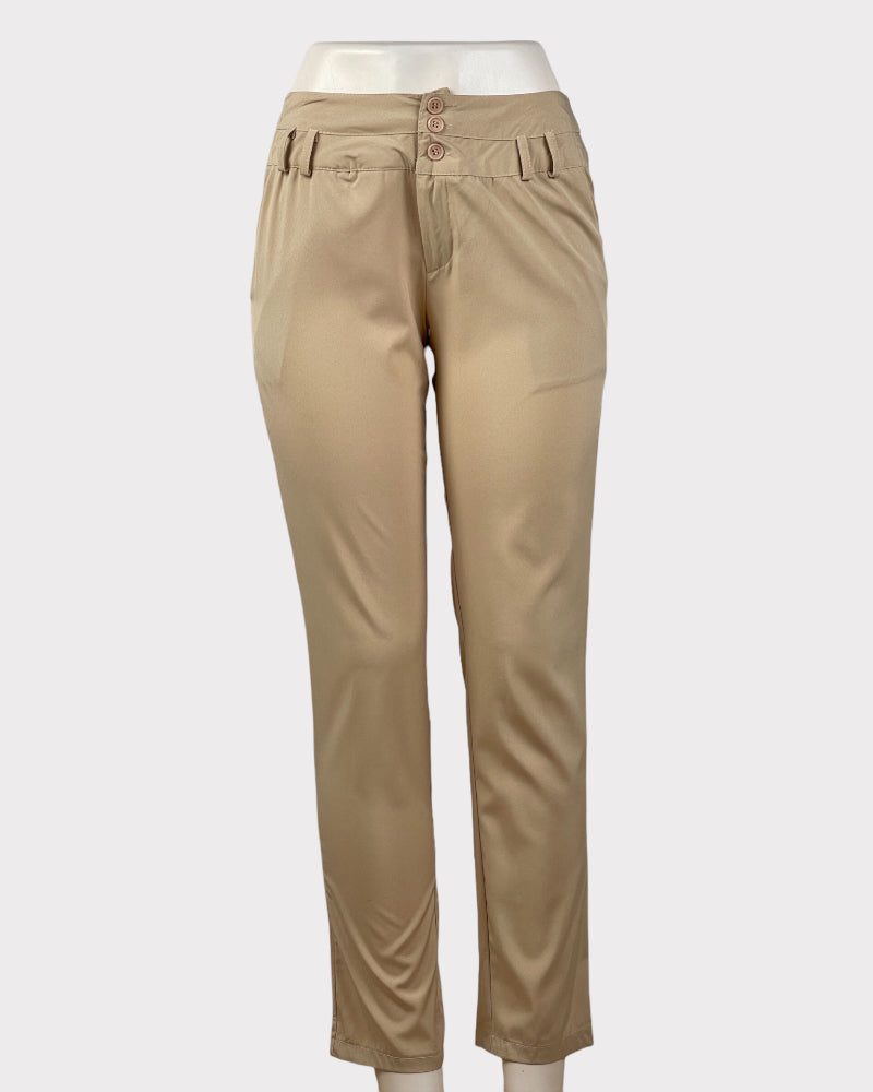 Zanzea Collection Beige Sheer Pant (M)