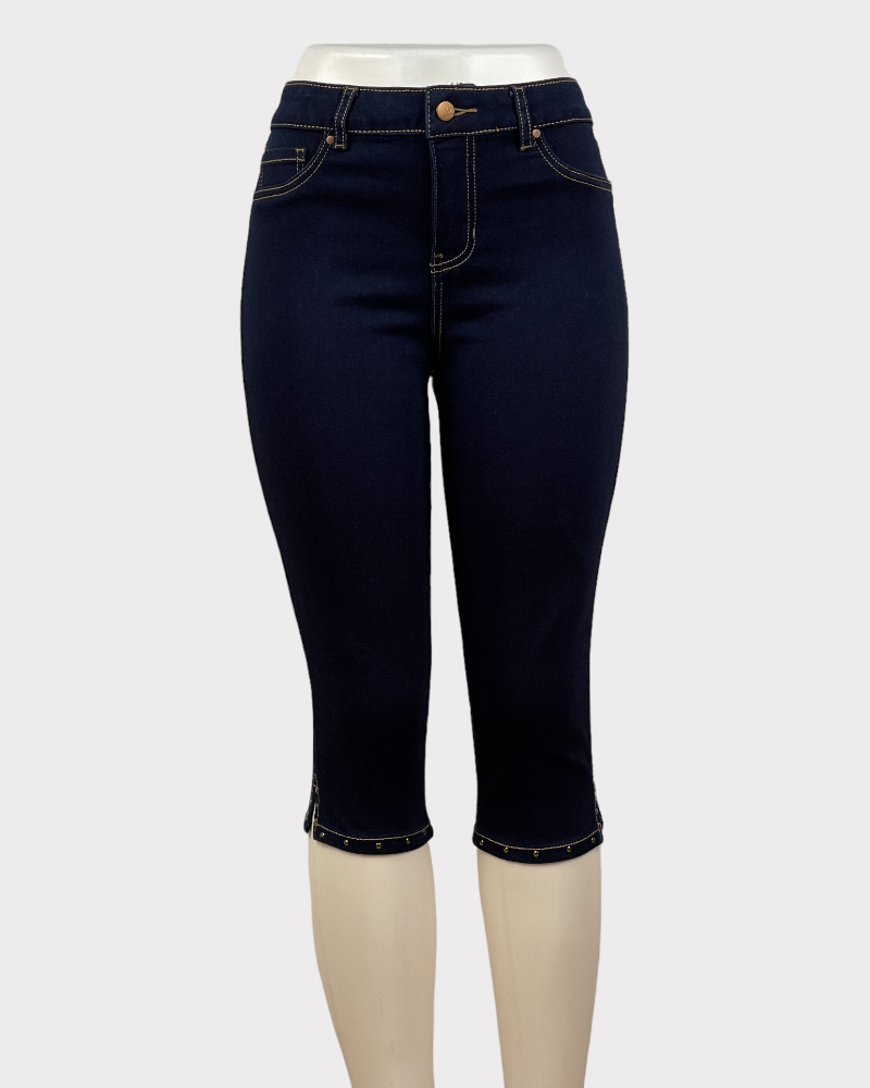 D. Jeans Dark-Wash Blue Capri Jeans (8)