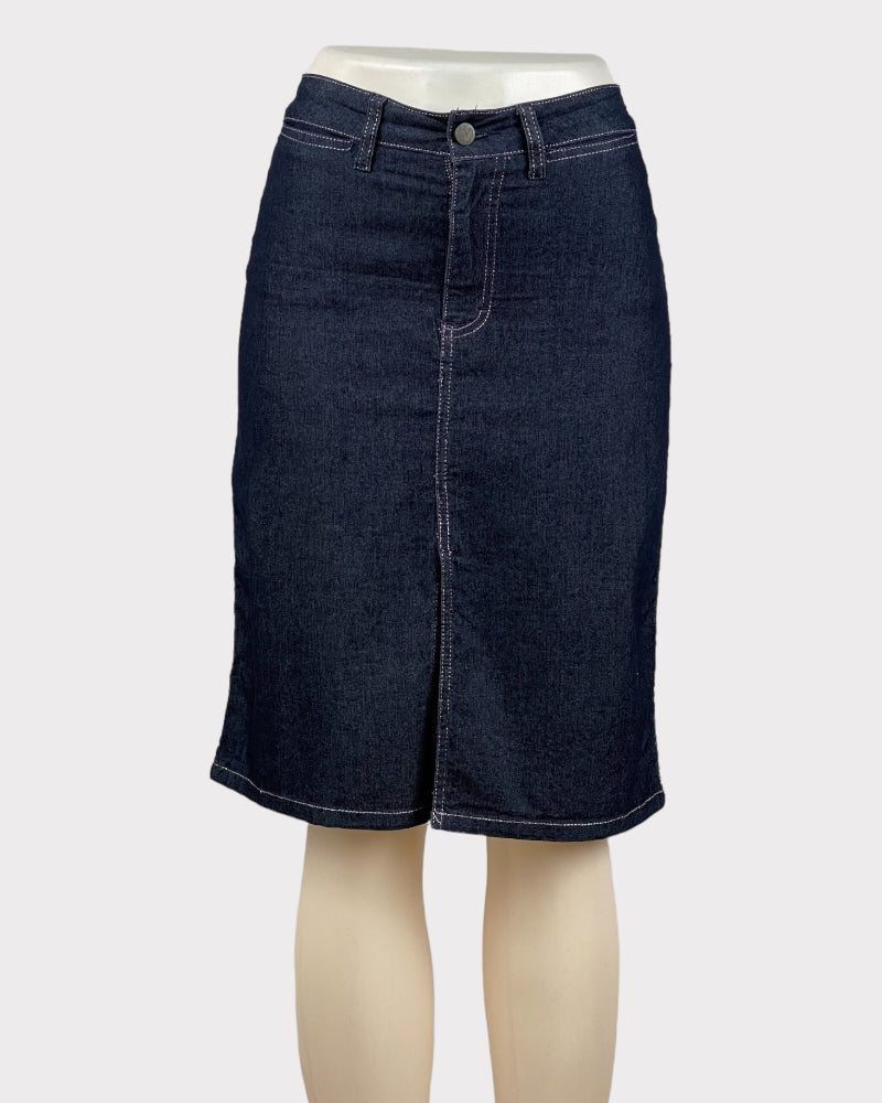 Jordache Dark-wash Blue Lightweight Denim Mini Skirt (W29)