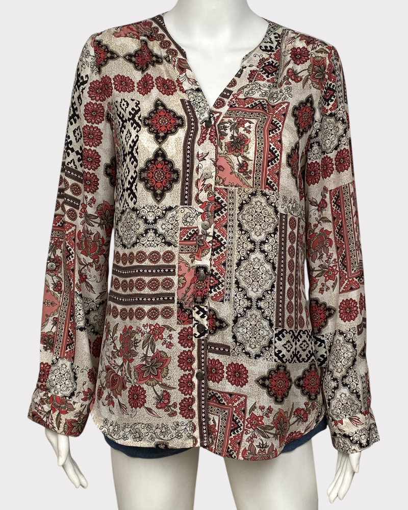 roz &ALI  floral blouse (M)