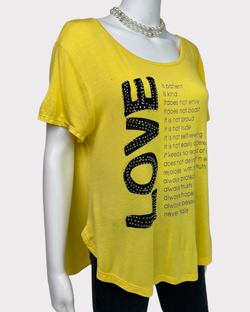 Love Nation Yellow Short-Sleeve T-Shirt (XXXL)