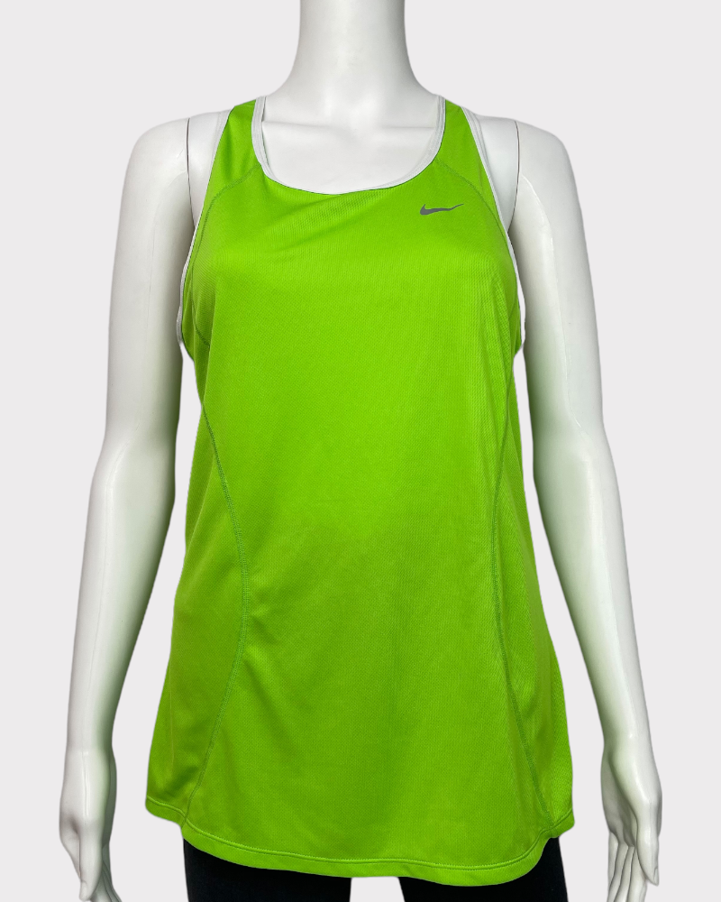 Nike Dri-Fit Neon Green With White Lining Tank Top (M)