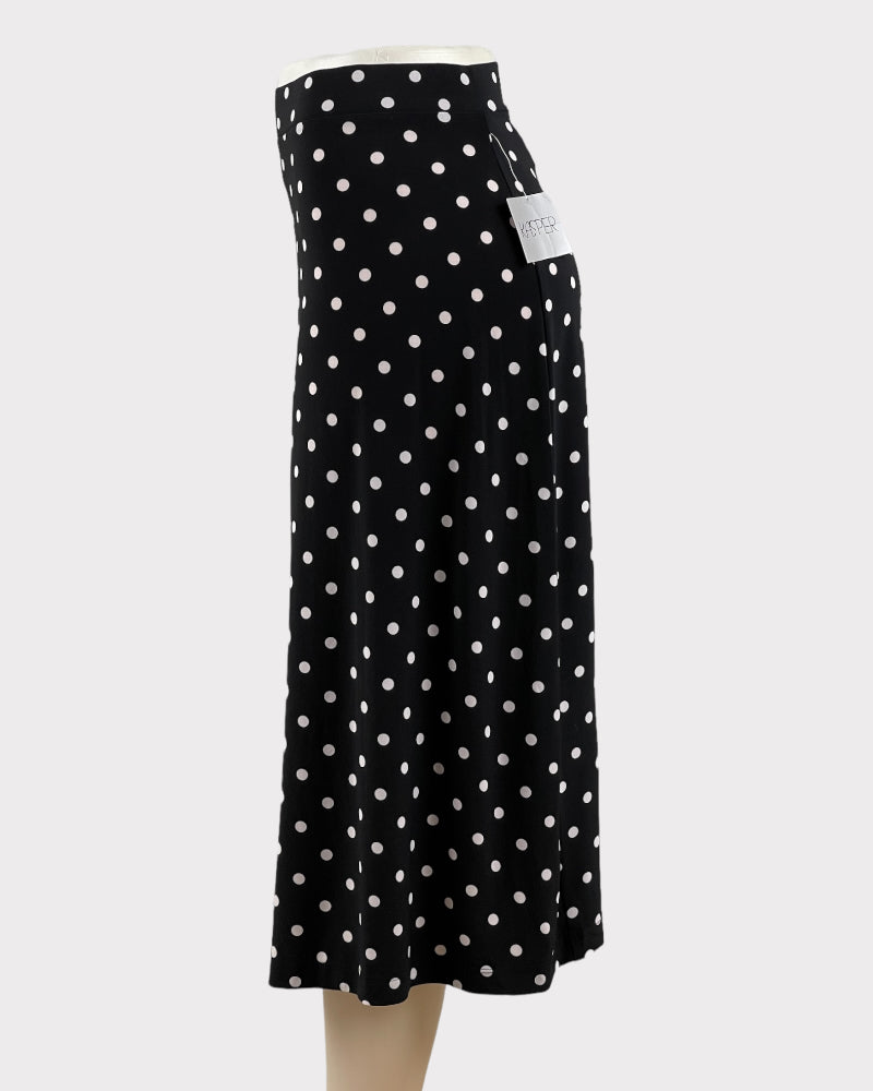 Kasper Black Polka Dot Mini Skirt (W30, stretchy)