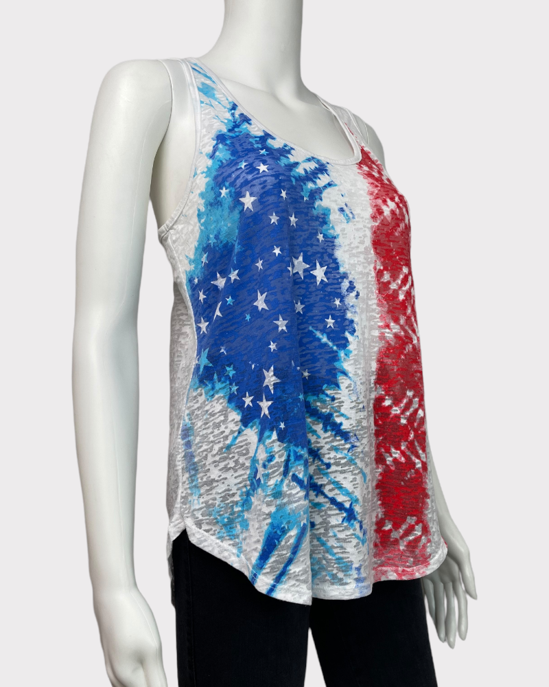 Red White and Blue American Flag Tank Top (M)