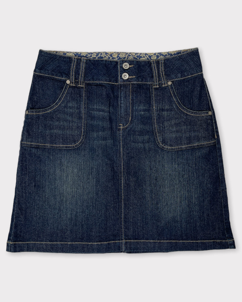 Fashion Bug Dark-wash Blue Denim Skirt (W32)