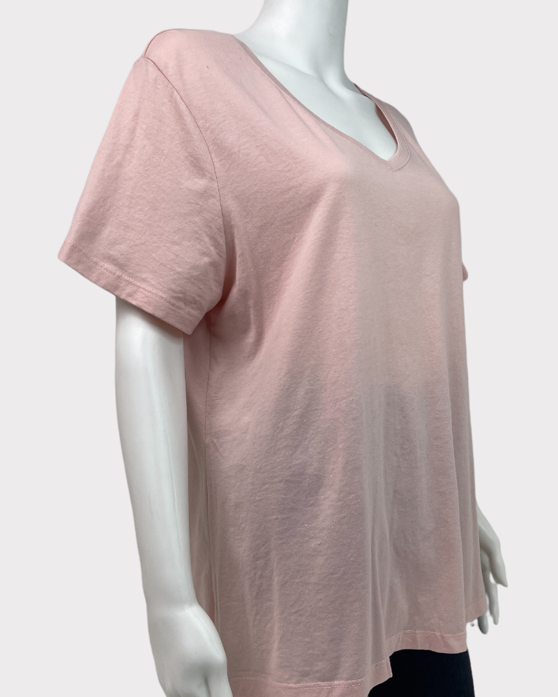 Time And Tru Light Pink Short-Sleeve T-Shirt (XL)