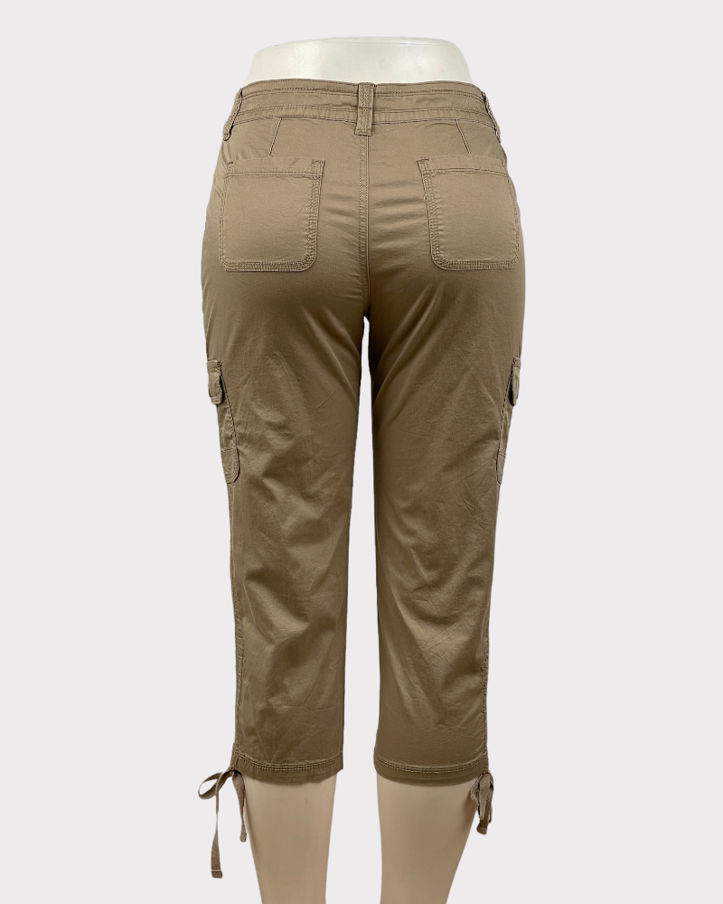 Faded Glory Tan Cargo Capri Pants (W30)