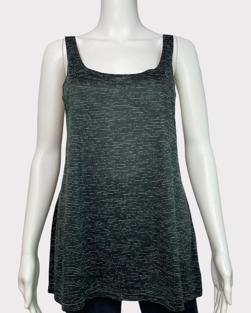 Young USA Dark Grey Striped Tank Top (L)