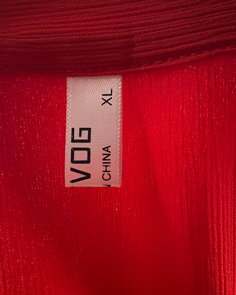 VOG Red plain long sleeves blouse (XL)