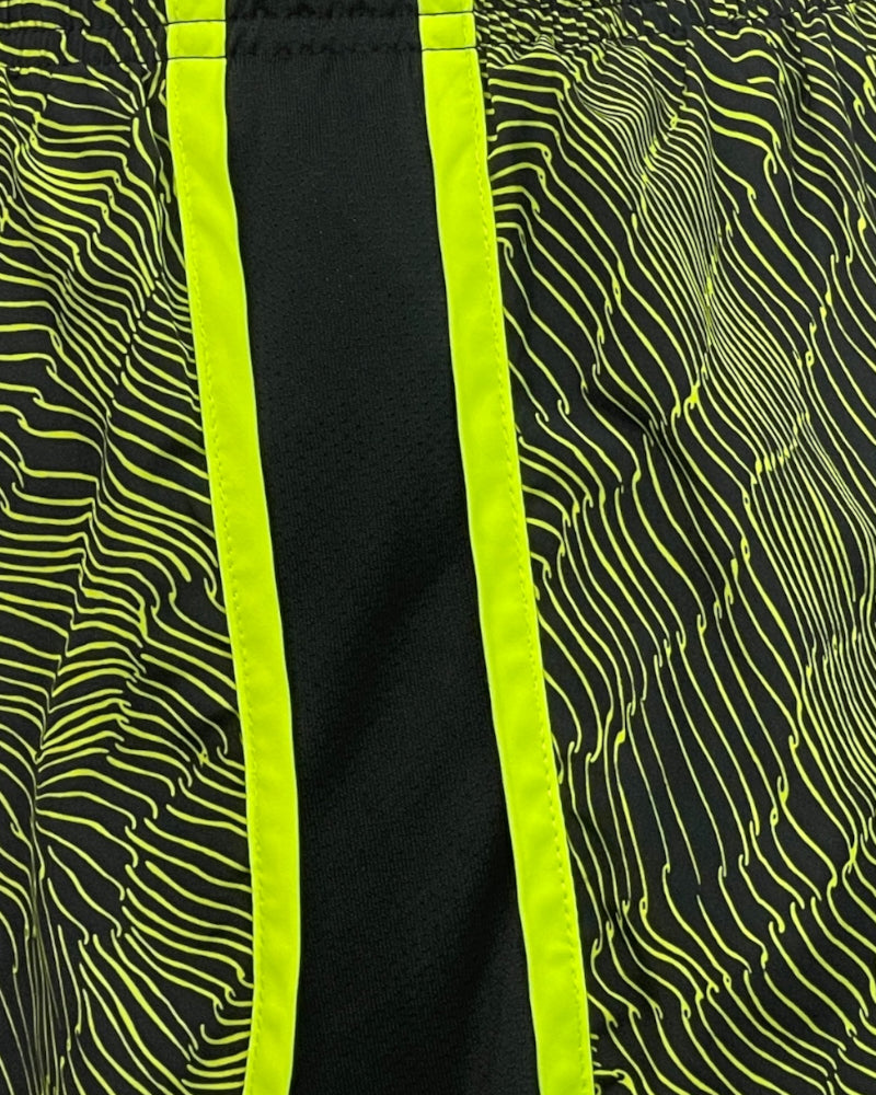 Nike Black And Neon Green Dri-Fit Active Shorts (M)