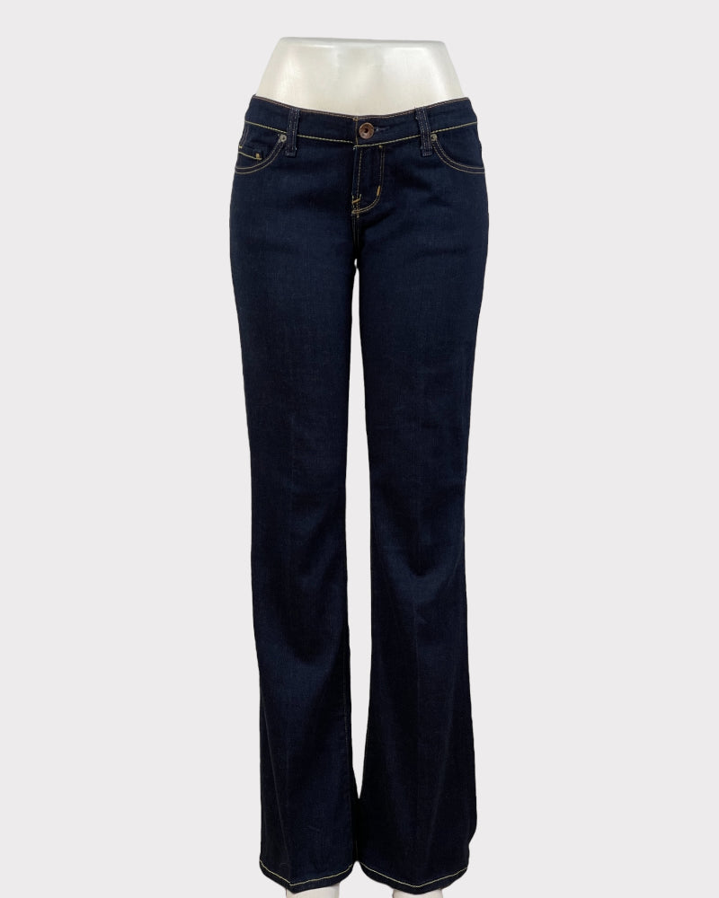 X2 Dark-Wash Blue Low Rise Flare Leg Jeans (W32)