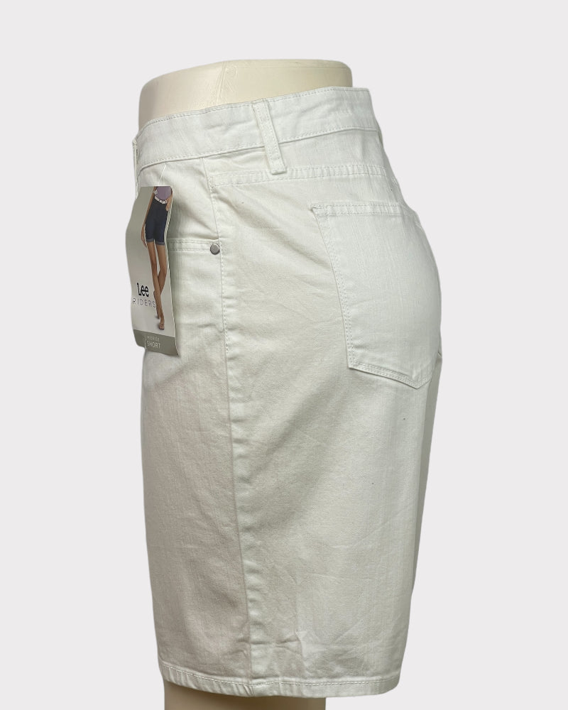 Lee Riders White Mid-Rise Denim Shorts (W36)