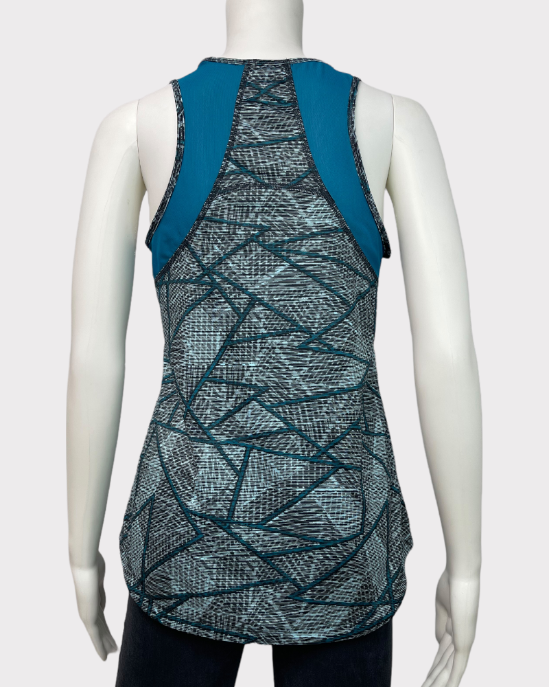 Champion Teal Toned All-Over Print Tank Top (S)