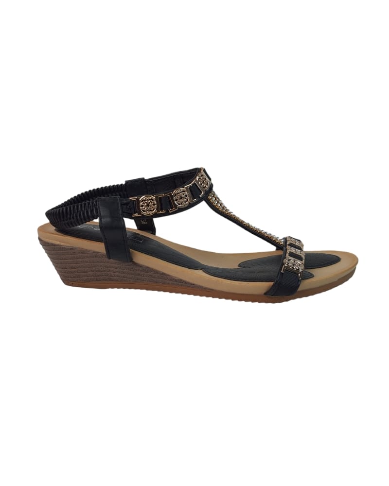 S.H.E Black/Brown Ladies Sandal  (38 )