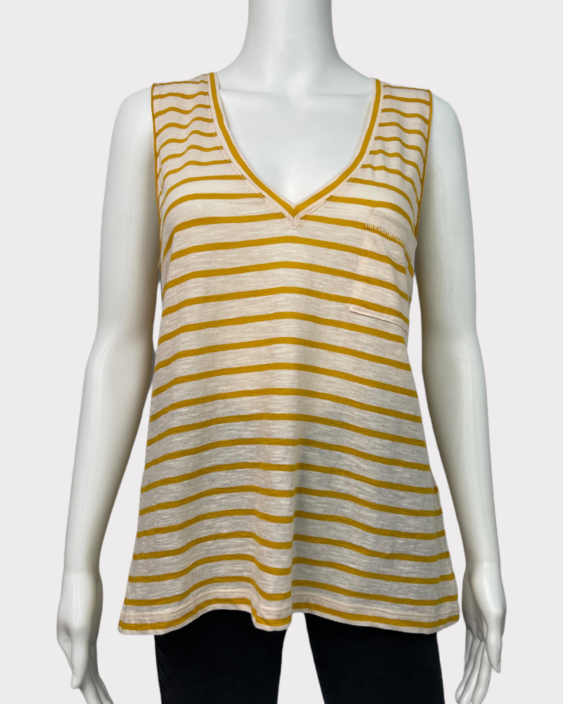 Madwell White Striped Tank Top (L)