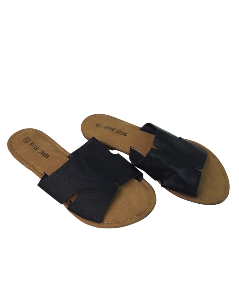 Street Shoes Black/Brown Flat Sandal ( 37 )