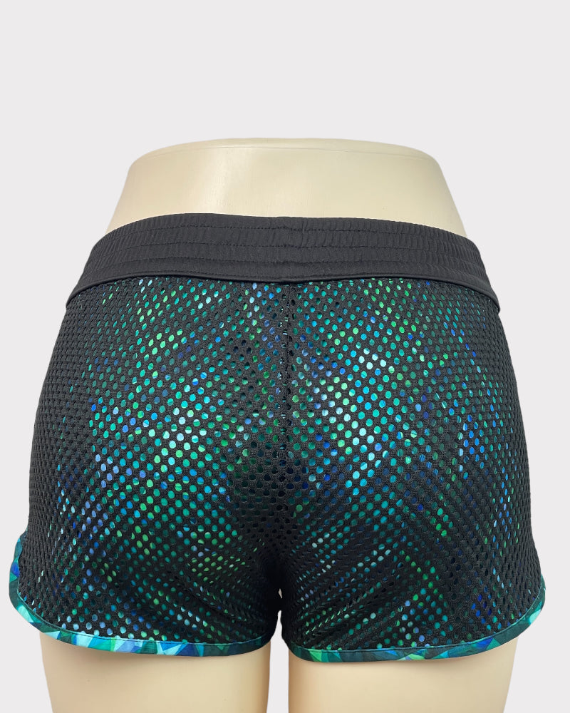 Champion Black And Blue-green Active Shorts (W26)