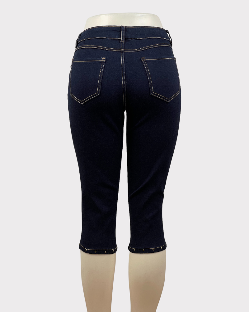 D. Jeans Dark-Wash Blue Capri Jeans (8)