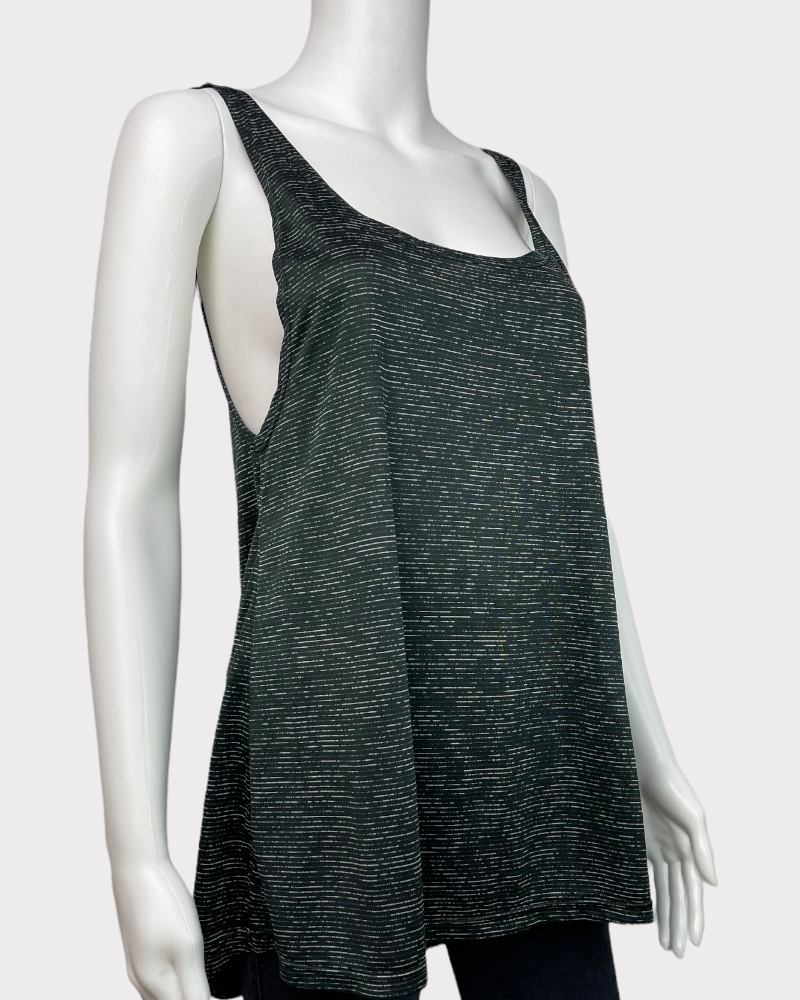 Young USA Dark Grey Striped Tank Top (L)