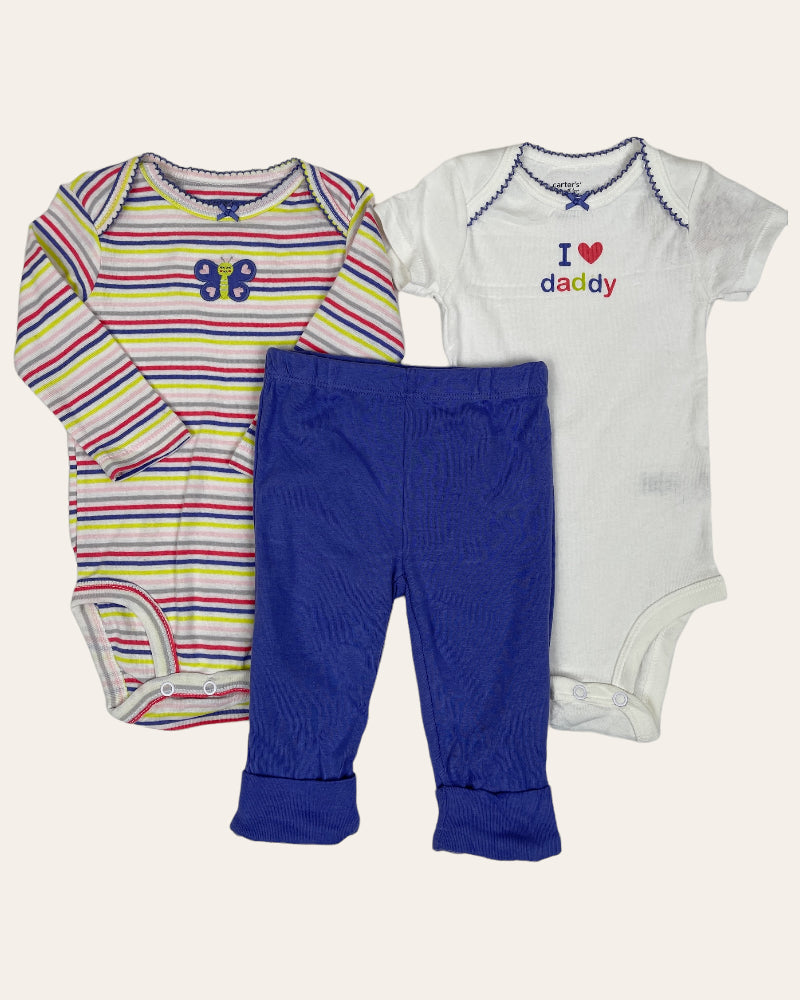 Carter's 3 Piece Set - 2 Bodysuits And Pants (6M)