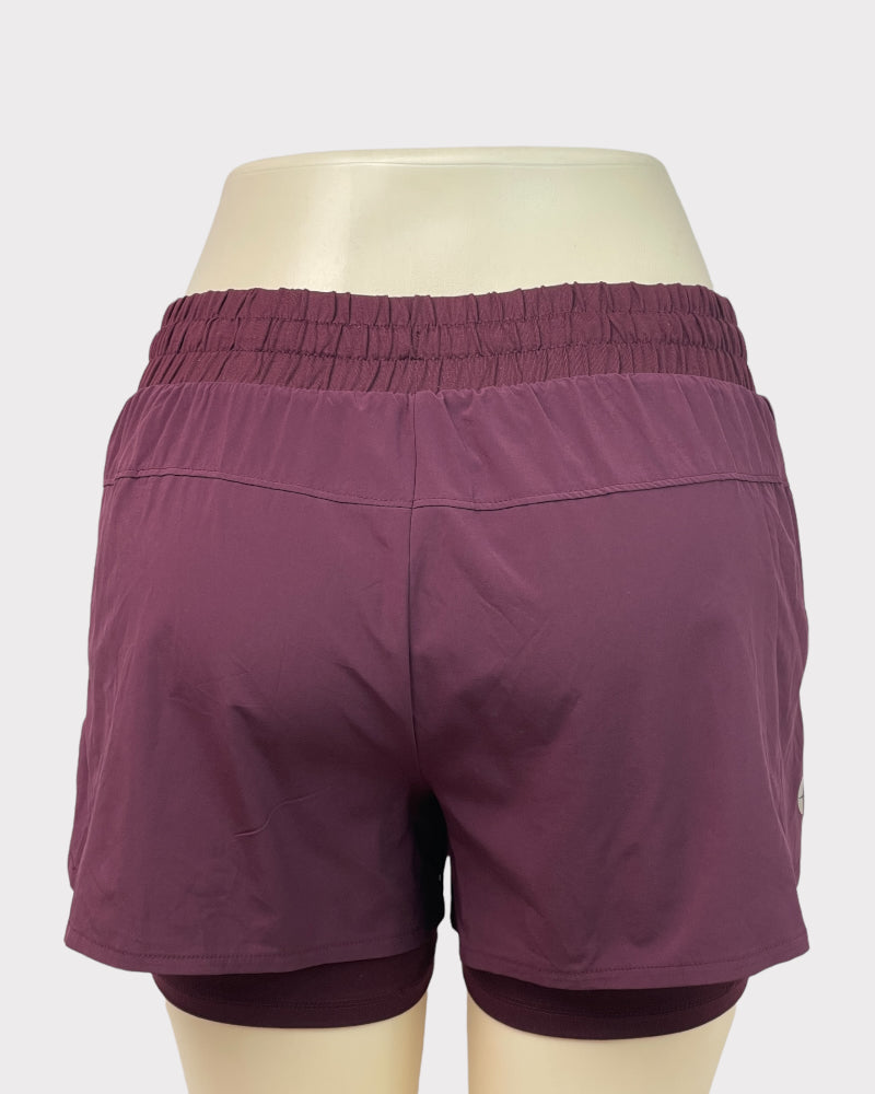 Avia Dark Plum Active Tie-Waist Shorts (W31-34)